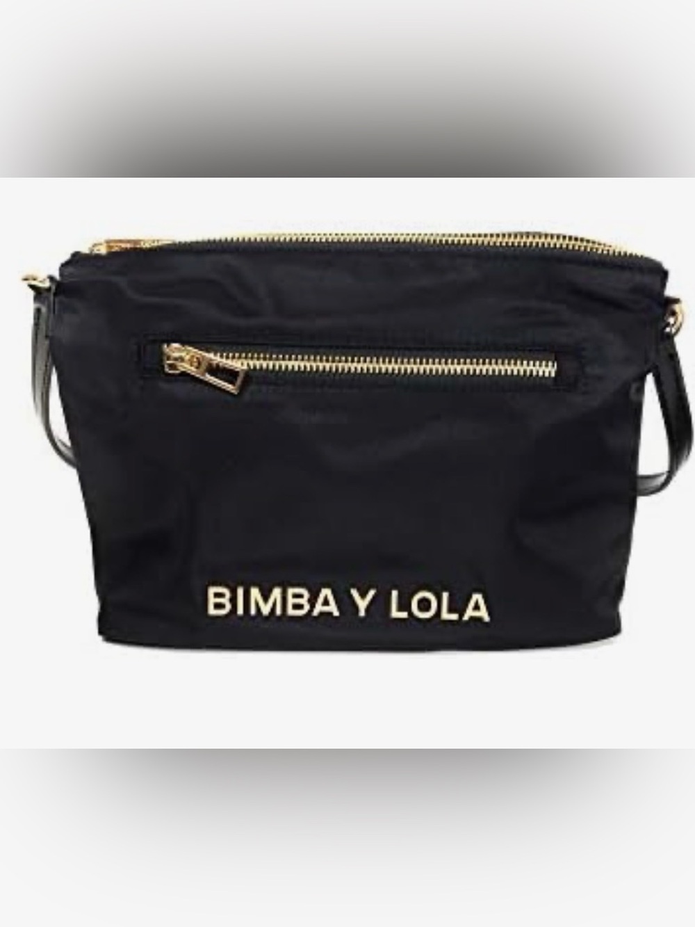 Bimba y Lola Black Crossbody Bag with Gold Hardware